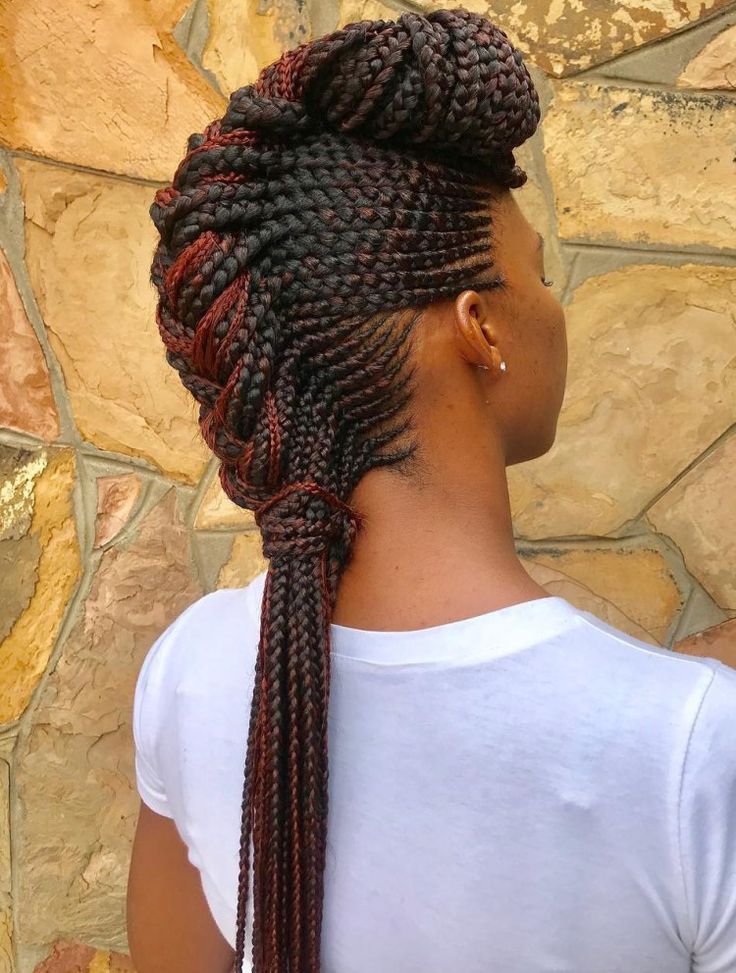 Chunky Mohawk braid hairstyles for black women