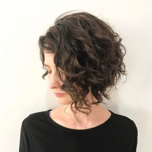 curly stacked bob